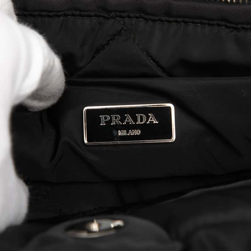 Prada Tessuto Bomber Tote Black Good condition - Box View