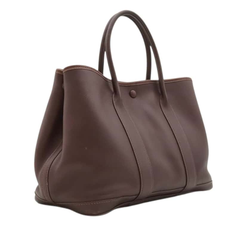 Hermès Swift and Silk Bolduc Twilly Garden Party 30 Brown Leather Very good condition - Back View