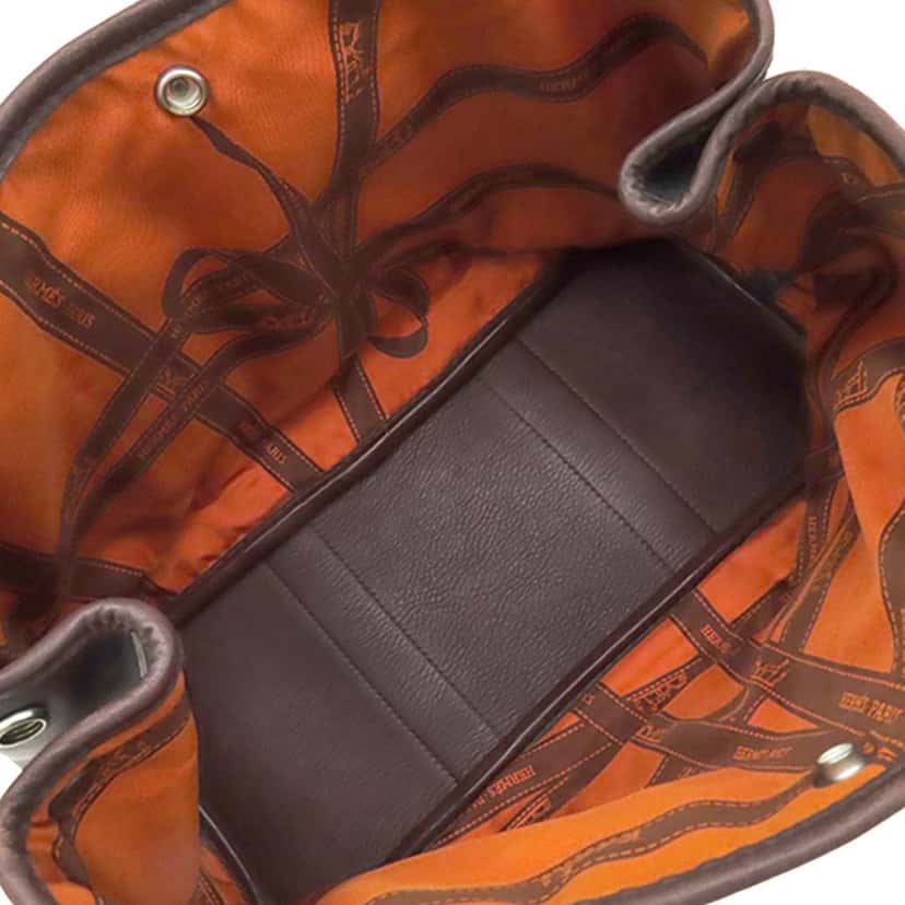 Hermès Swift and Silk Bolduc Twilly Garden Party 30 Brown Leather Very good condition - Model View