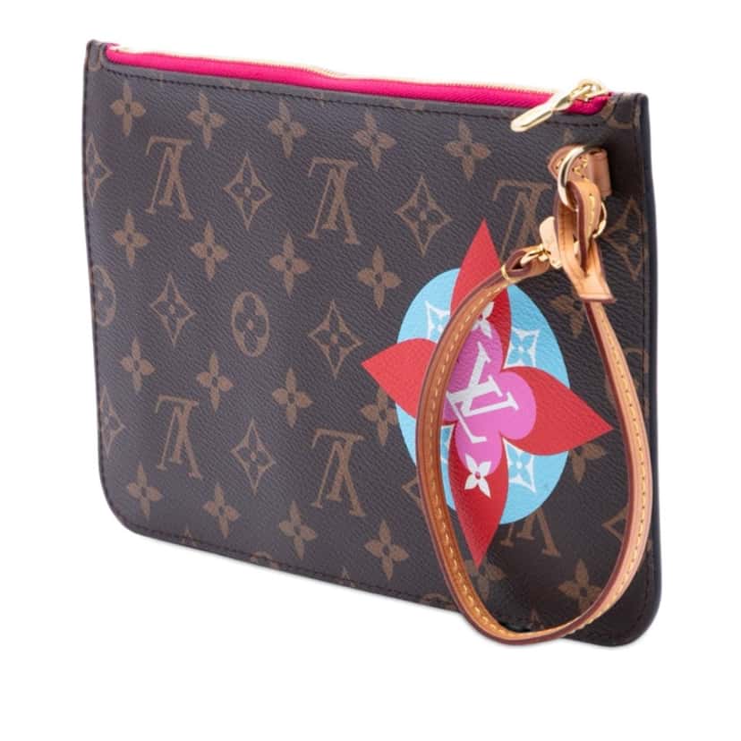 Louis Vuitton Monogram Patches Neverfull MM Pouch Brown Very good condition - Back View
