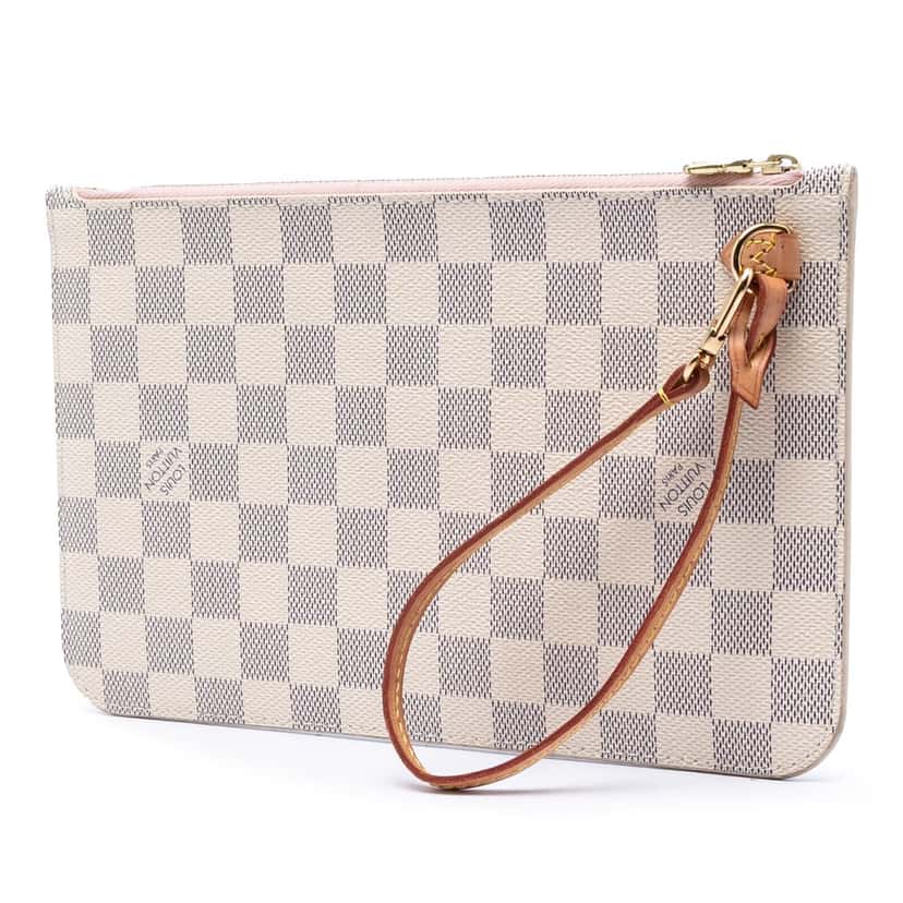 Louis Vuitton Damier Azur Neverfull MM Pouch White Very good condition - Back View