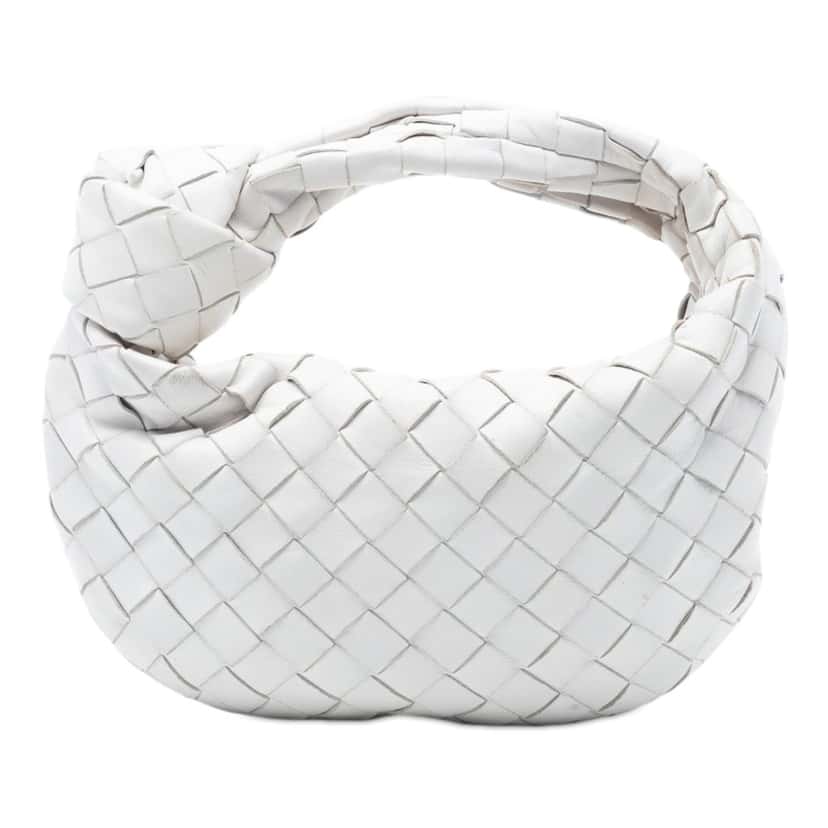 Bottega Veneta Mini Nappa Intrecciato Jodie White Leather Very good condition - Front View