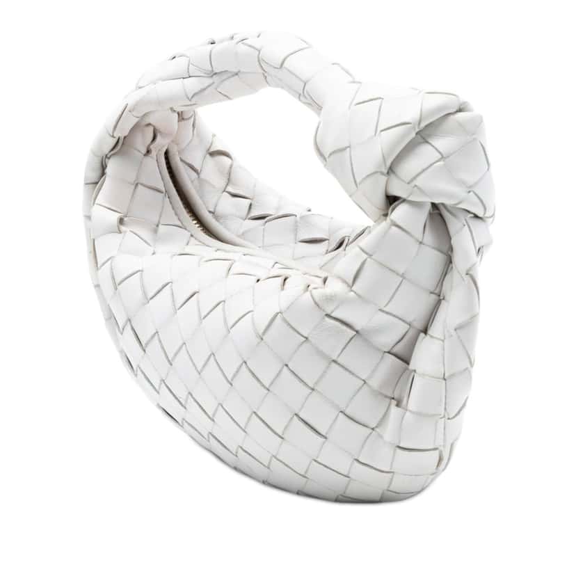 Bottega Veneta Mini Nappa Intrecciato Jodie White Leather Very good condition - Back View