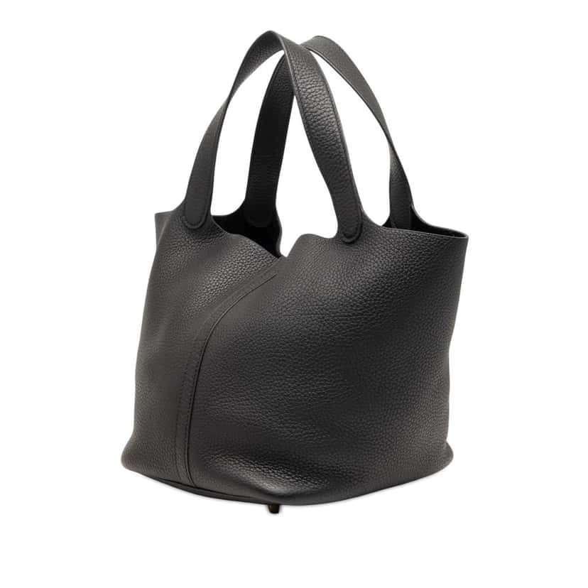 Hermès Clemence Picotin Lock 22 Black Leather Very good condition - Back View