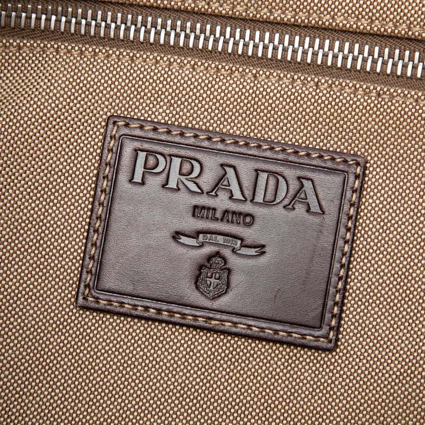 Prada Canvas Canapa Logo Messenger Bag Beige Very good condition - Box View