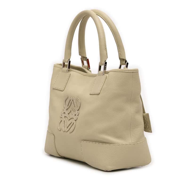 LOEWE Leather Fusta 30 Tote Beige Leather Very good condition - Back View
