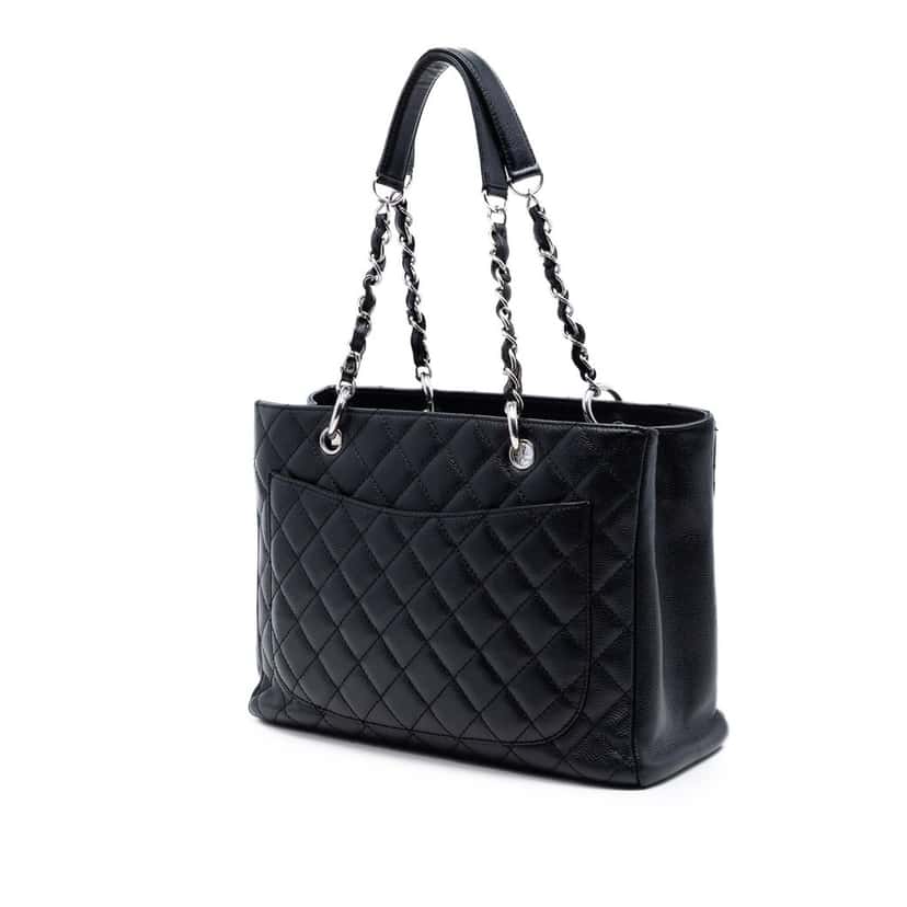 Chanel Caviar Grand Shopping Tote Black Leather Very good condition - Back View
