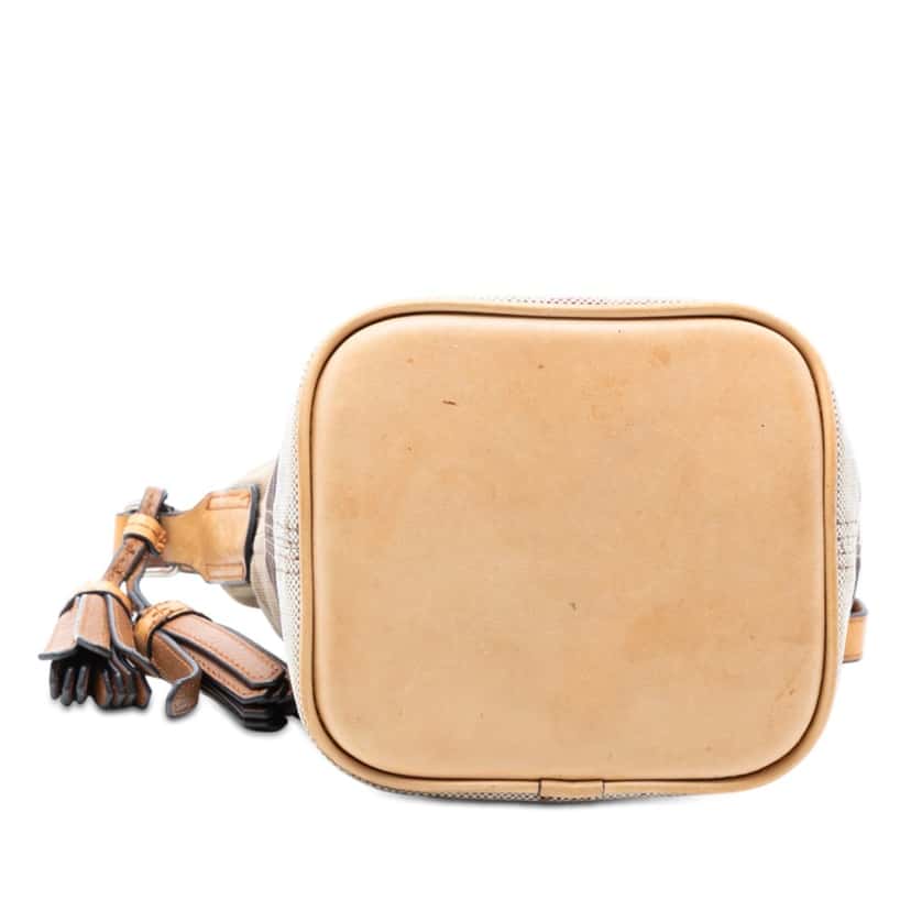 Burberry Mini Mega Check Canvas Ashby Tassel Bucket Bag Brown Very good condition - Inside View