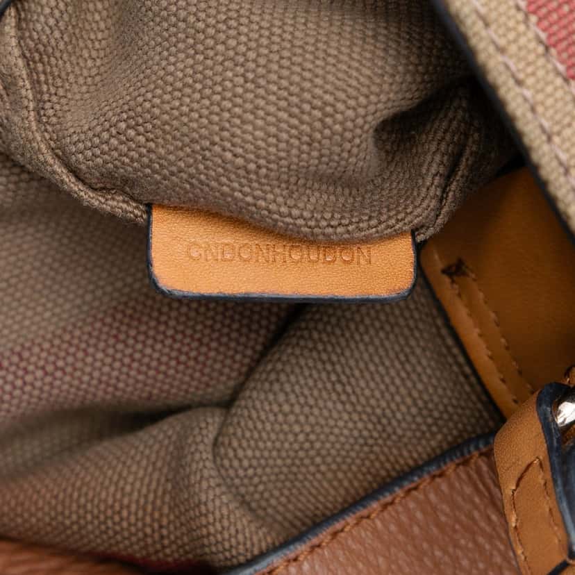 Burberry Mini Mega Check Canvas Ashby Tassel Bucket Bag Brown Very good condition - Box View