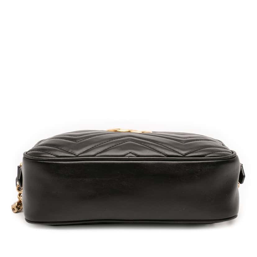 Gucci Small GG Marmont Matelasse Leather Crossbody Black Leather Very good condition - Inside View