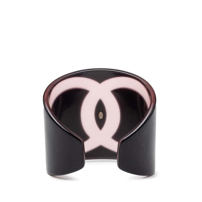Chanel CC Resin Bangle Black Plastic Very good condition - Inside View