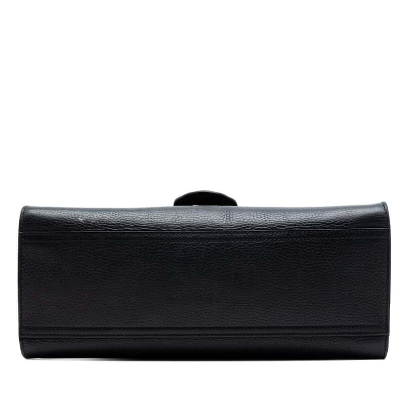 Gucci Small GG Marmont Grained Calfskin Top Handle Satchel Black Leather Very good condition - Inside View