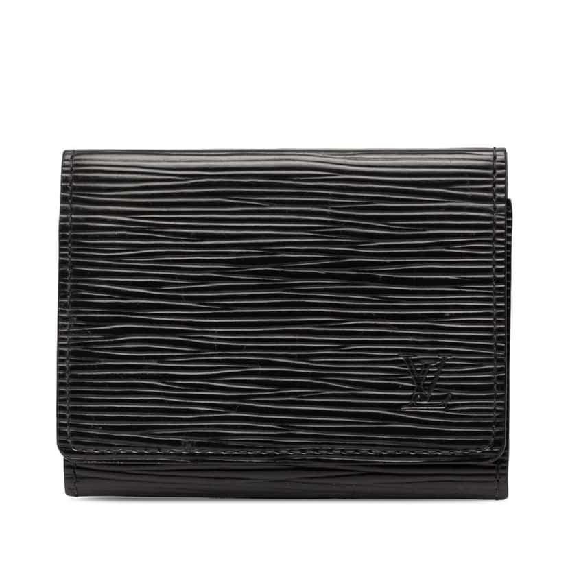 Louis Vuitton Epi Envelope Business Card Holder Black Leather Very good condition - Front View