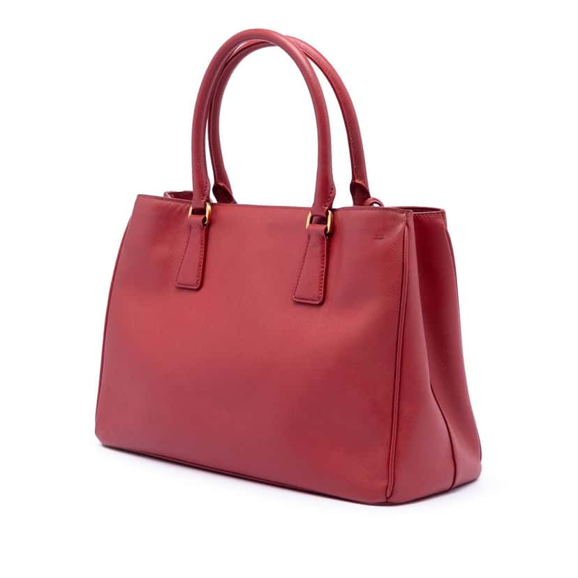 Prada Medium Saffiano Lux Galleria Satchel Red Leather Very good condition - Back View