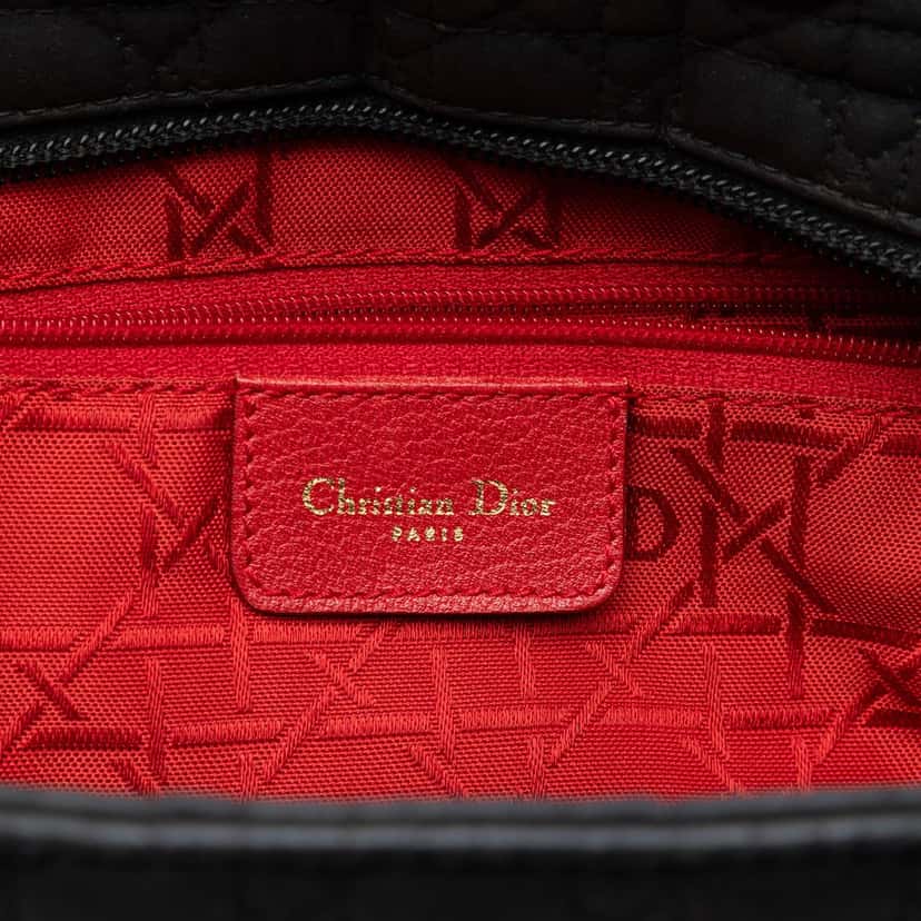 Dior Large Nylon Microcannage Lady Dior Black Very good condition - Box View