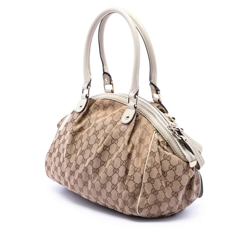 Gucci GG Canvas Sukey Satchel Beige Very good condition - Back View