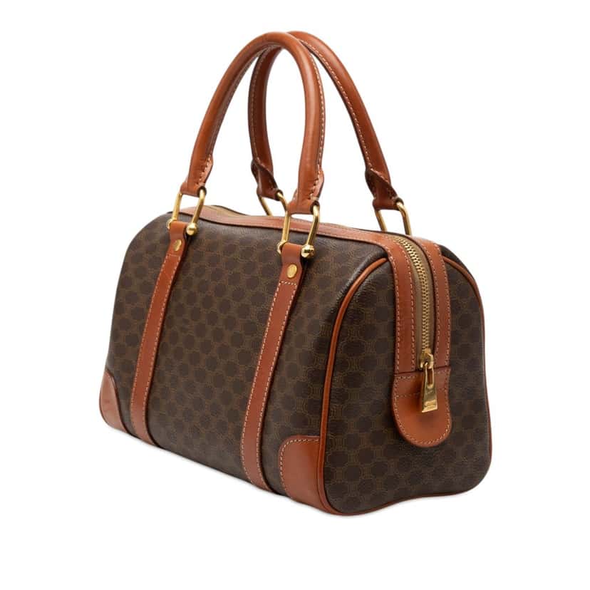 Celine Macadam Coated Canvas Boston Bag Brown Good condition - Back View