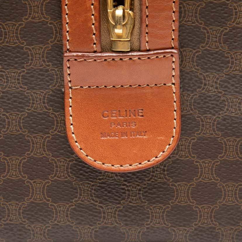 Celine Macadam Coated Canvas Boston Bag Brown Good condition - Box View