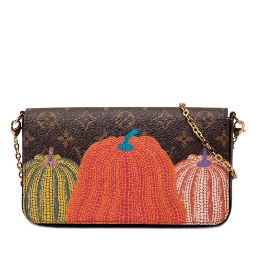 Louis Vuitton Yayoi Kusama Monogram Pumpkins Pochette Felicie Brown Very good condition - Front View