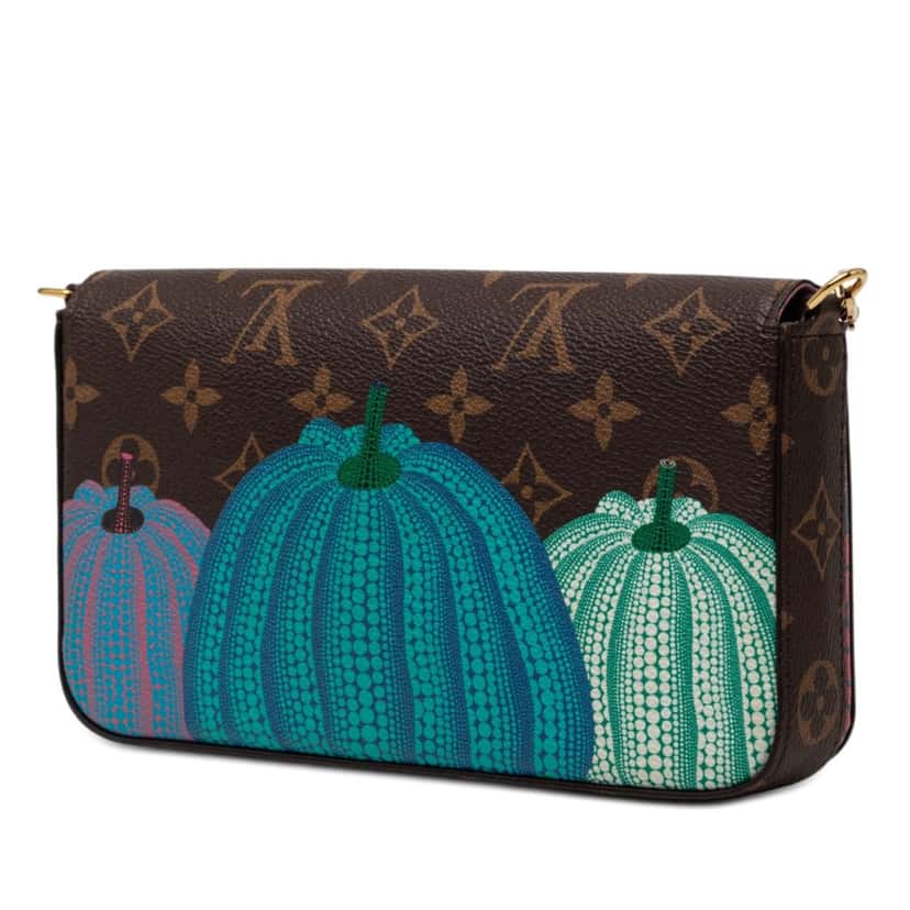 Louis Vuitton Yayoi Kusama Monogram Pumpkins Pochette Felicie Brown Very good condition - Back View
