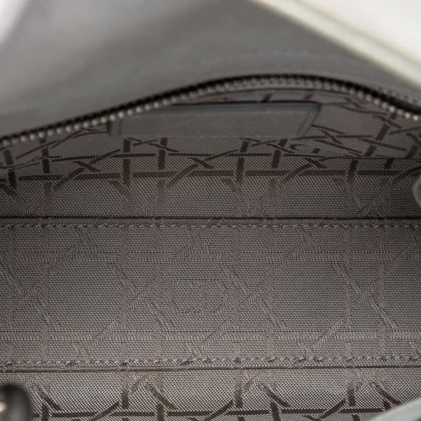 Dior Mini Iridescent Lambskin Cannage Lady Dior Silver Leather Very good condition - Model View