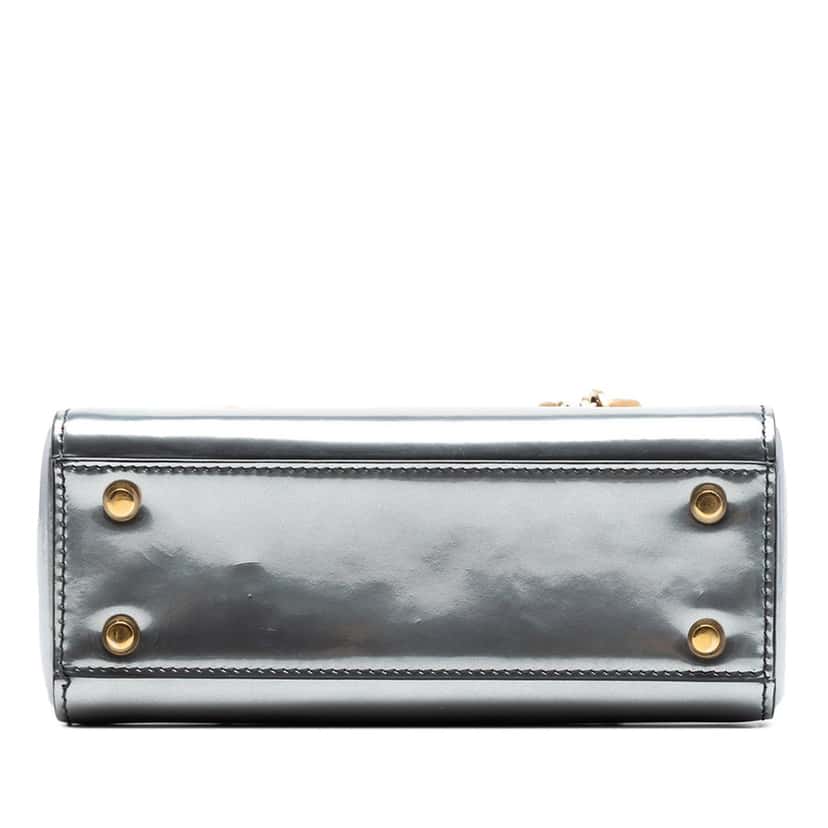 Dior Mini Metallic Patent Lady Dior Silver Leather Very good condition - Inside View