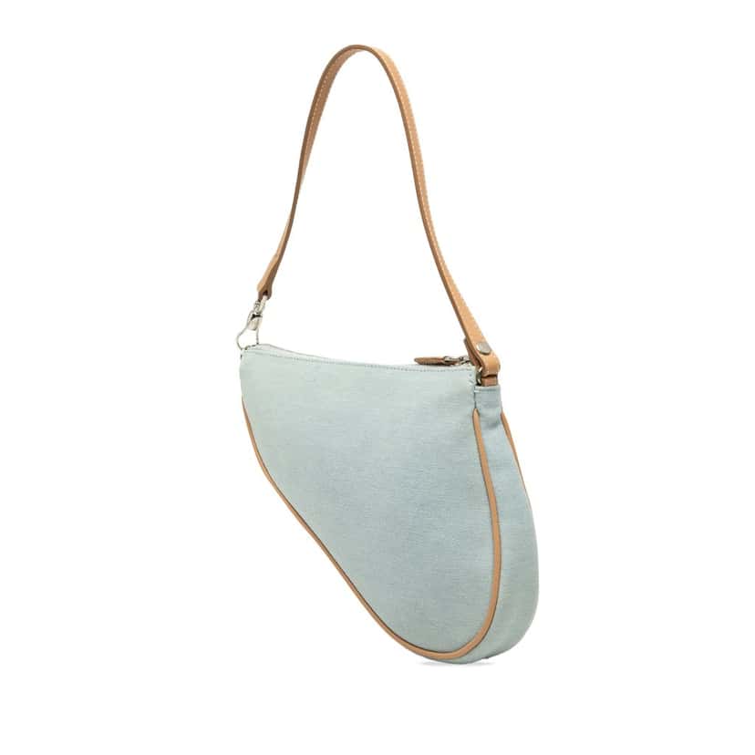 Dior Mini Denim Saddle Pochette Blue Very good condition - Back View