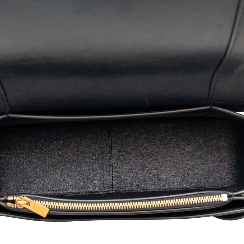 Celine Medium Shiny Smooth Calfskin Frame Shoulder Bag Black Leather Very good condition - Model View