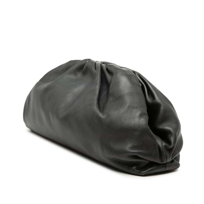 Bottega Veneta Lambskin The Pouch Black Leather Very good condition - Back View