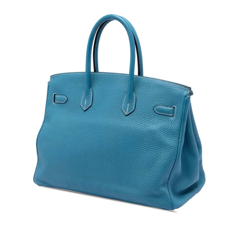 Hermès Togo Birkin Retourne 35 Blue Leather Very good condition - Back View