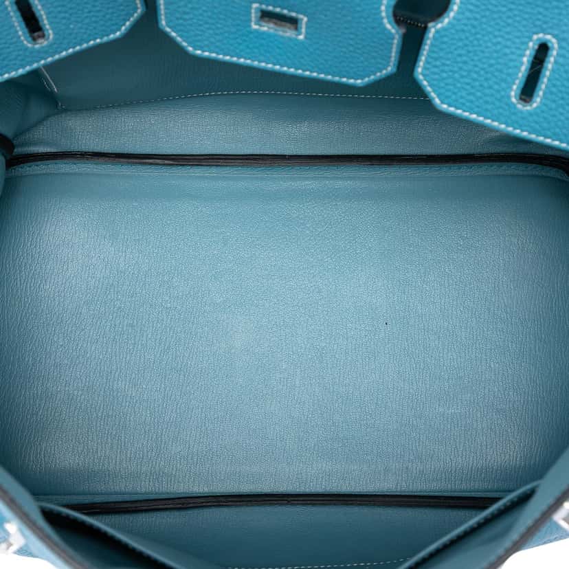 Hermès Togo Birkin Retourne 35 Blue Leather Very good condition - Model View