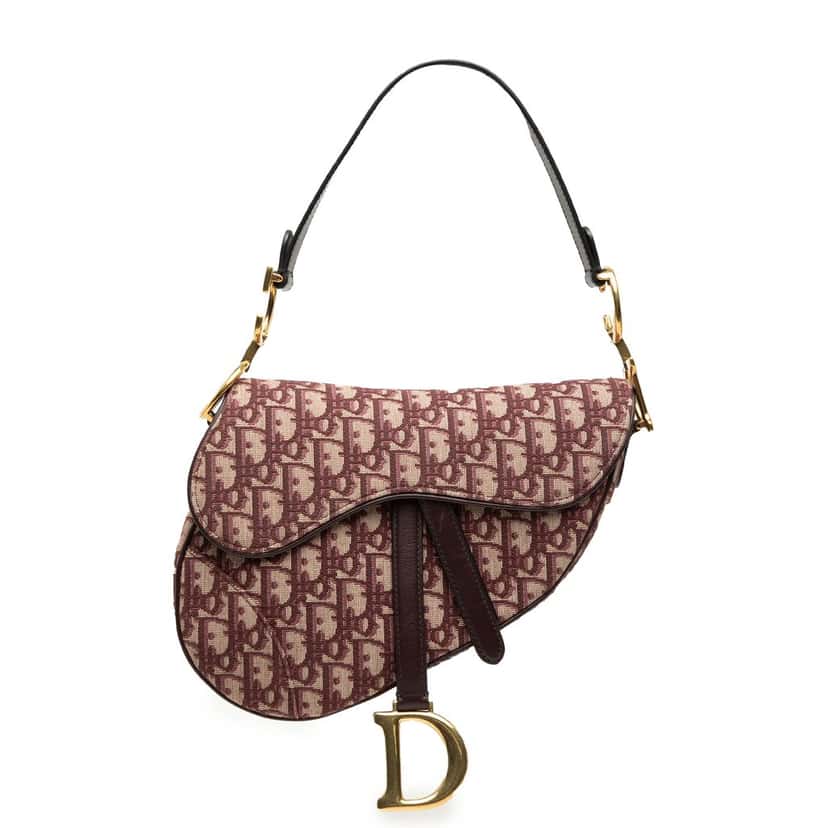 Dior Oblique Canvas Saddle Bag Red Very good condition - Front View