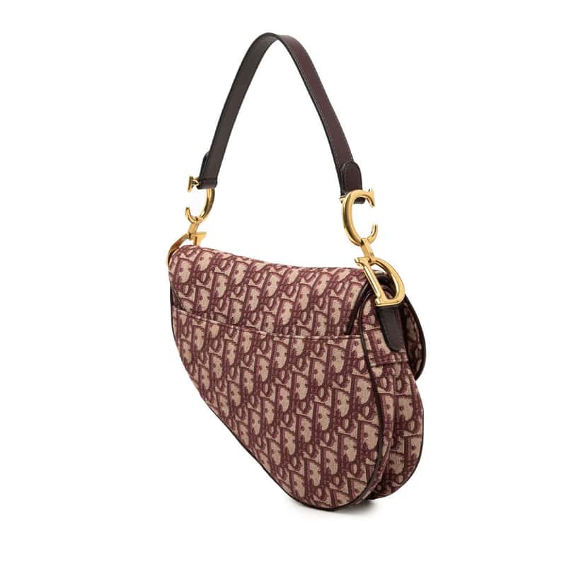 Dior Oblique Canvas Saddle Bag Red Very good condition - Back View