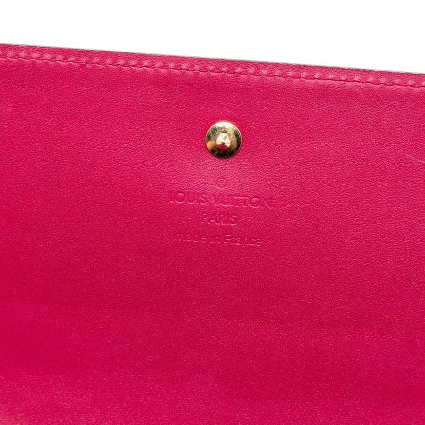 Louis Vuitton Monogram Vernis Chain Wallet Red Leather Very good condition - Box View