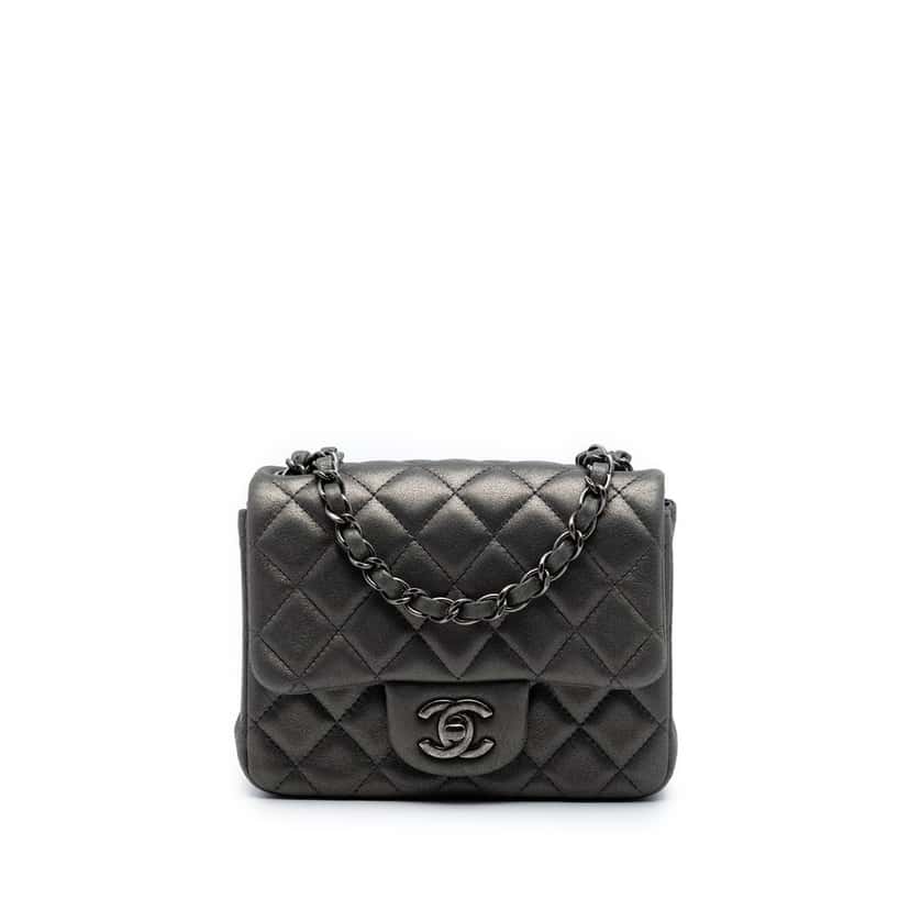 Chanel Mini Square Classic Lambskin Single Flap Other Leather Very good condition - Front View
