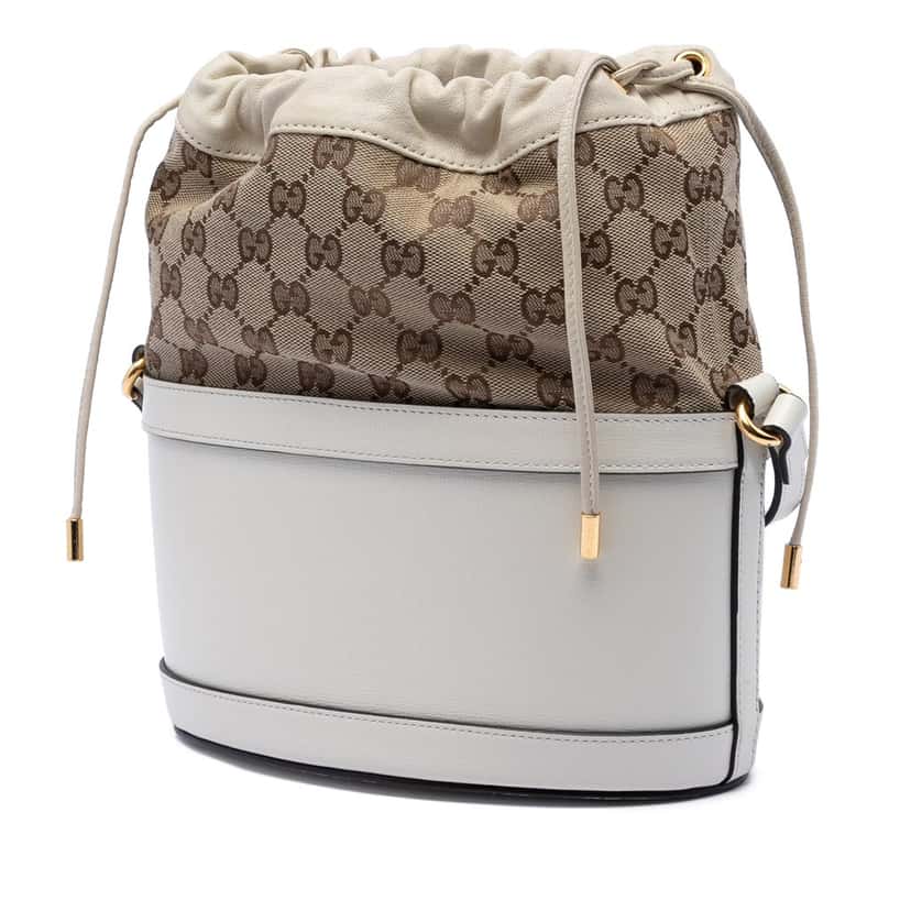 Gucci GG Canvas Horsebit 1955 Bucket Bag Beige Very good condition - Back View