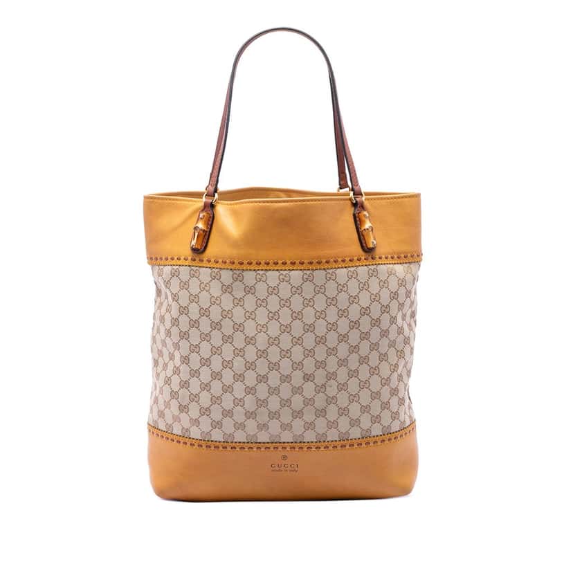 Gucci Large GG Canvas Laidback Crafty Tote Beige Very good condition - Front View