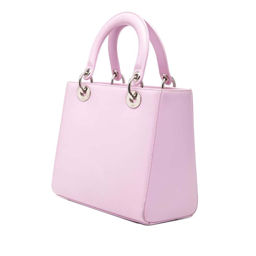 Dior Medium Calfskin Pockets Lady Dior Pink Leather Very good condition - Back View