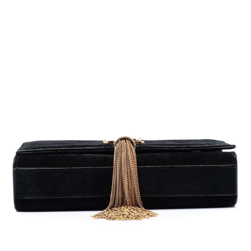 Saint Laurent Small Suede Monogram Kate Tassel Crossbody Black Leather Very good condition - Inside View