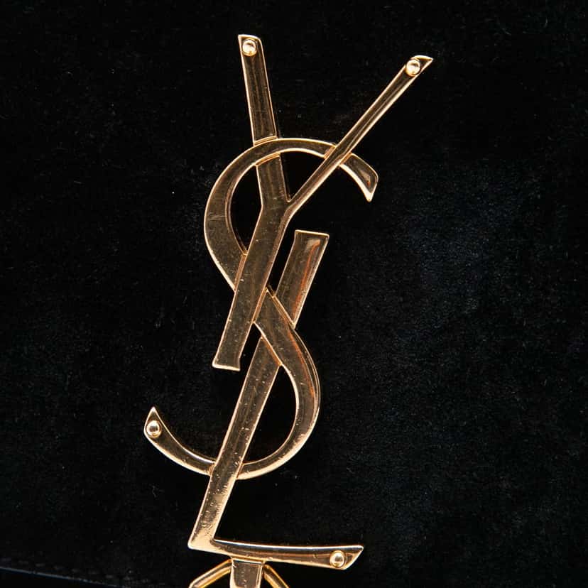 Saint Laurent Small Suede Monogram Kate Tassel Crossbody Black Leather Very good condition - Box View