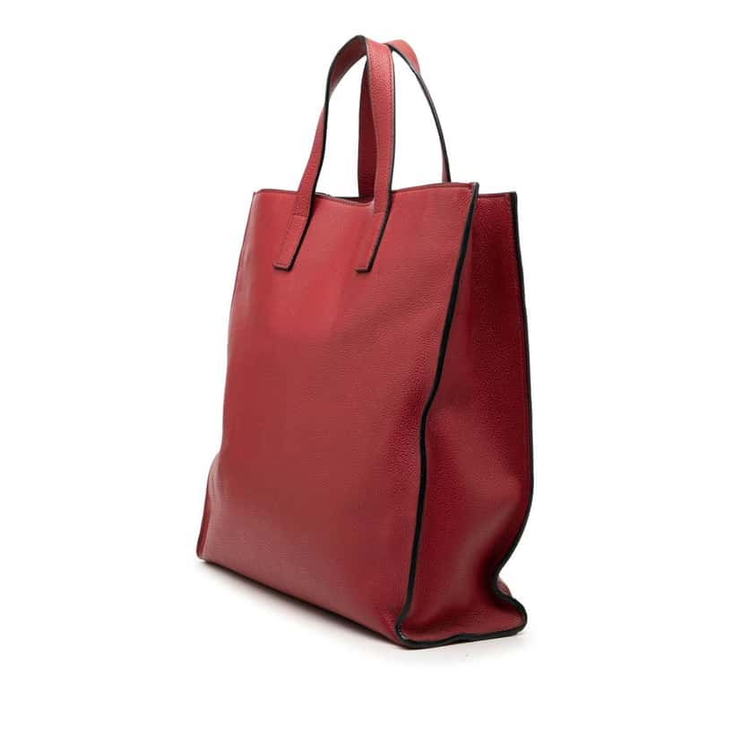 Prada Vitello Daino Convertible Shopper Tote Red Leather Very good condition - Back View