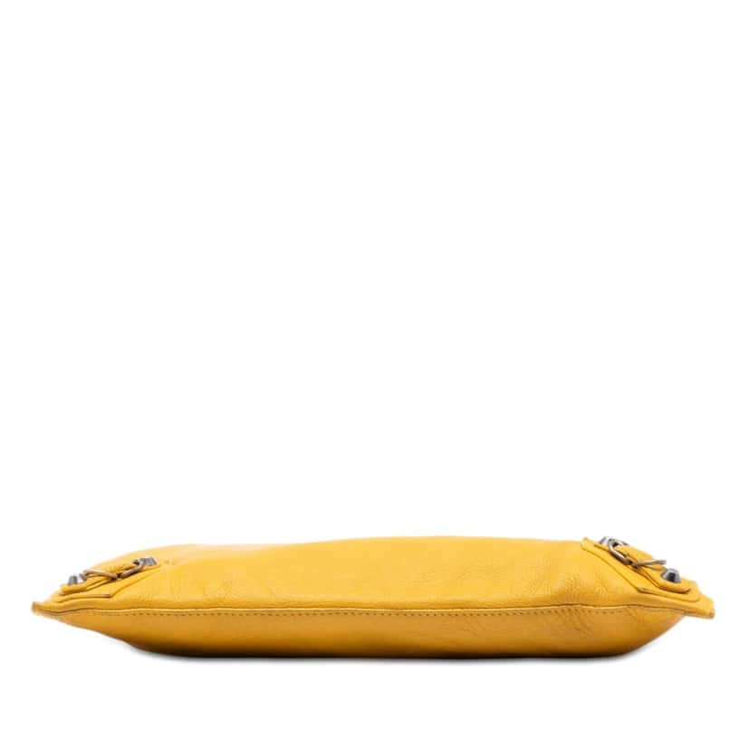 Balenciaga Leather Papier Wristlet Clutch Yellow Leather Very good condition - Inside View