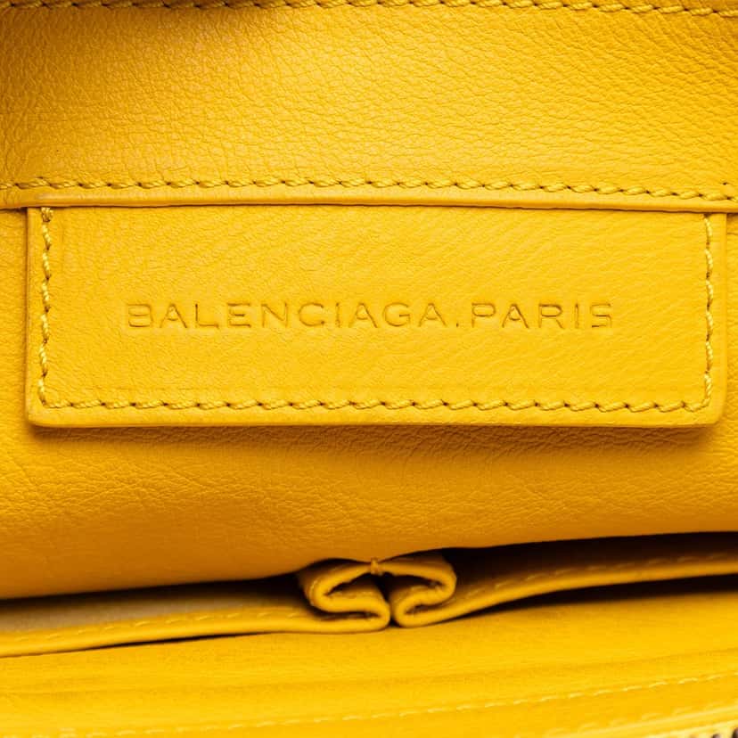 Balenciaga Leather Papier Wristlet Clutch Yellow Leather Very good condition - Box View