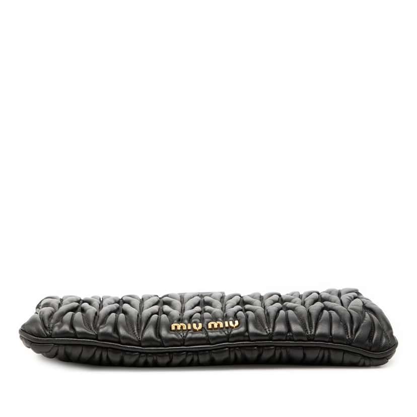 Miu Miu Matelasse Nappa Frame Clutch Black Leather Very good condition - Inside View