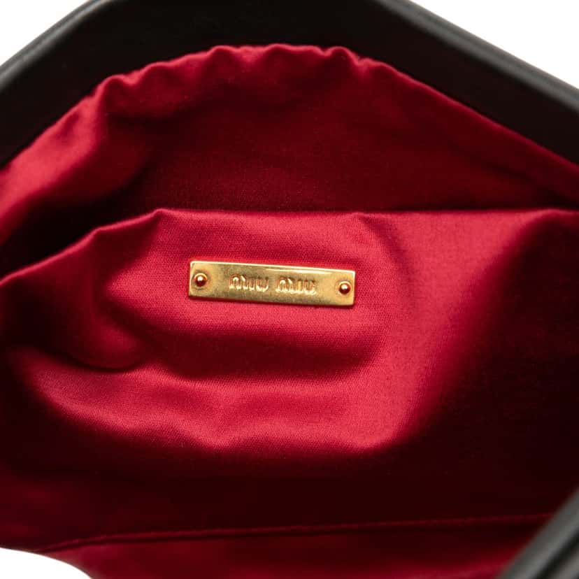 Miu Miu Matelasse Nappa Frame Clutch Black Leather Very good condition - Box View