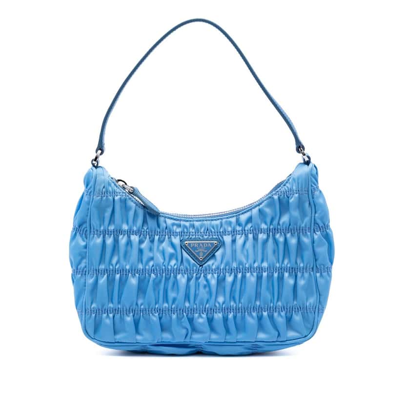 Prada Tessuto Gaufre Re Edition Shoulder Bag Blue Very good condition - Front View