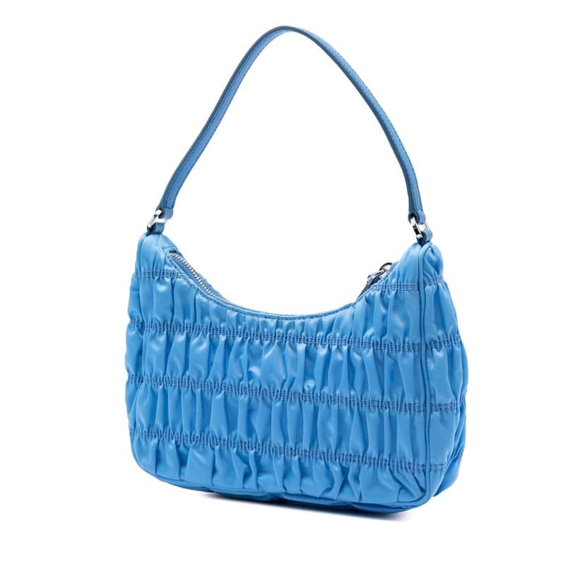Prada Tessuto Gaufre Re Edition Shoulder Bag Blue Very good condition - Back View