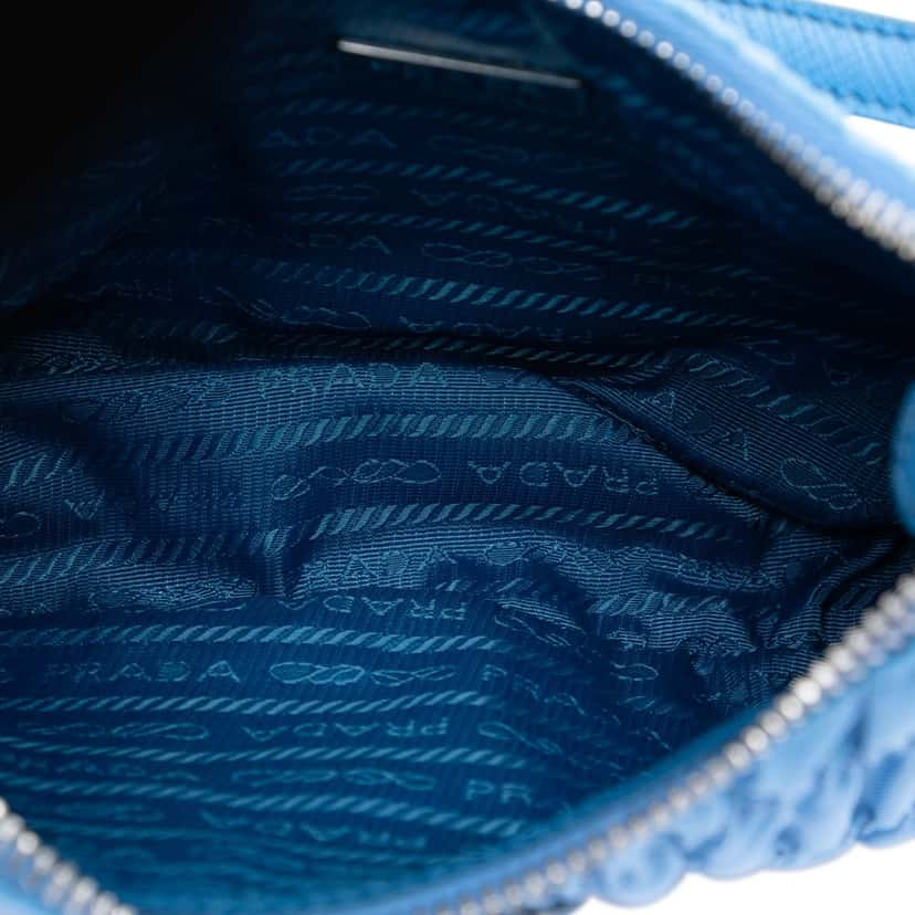 Prada Tessuto Gaufre Re Edition Shoulder Bag Blue Very good condition - Model View