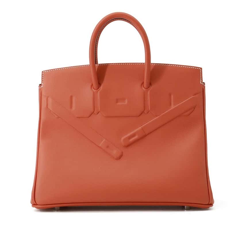 Hermès Swift Birkin Shadow Retourne 25 Orange Leather Very good condition - Front View