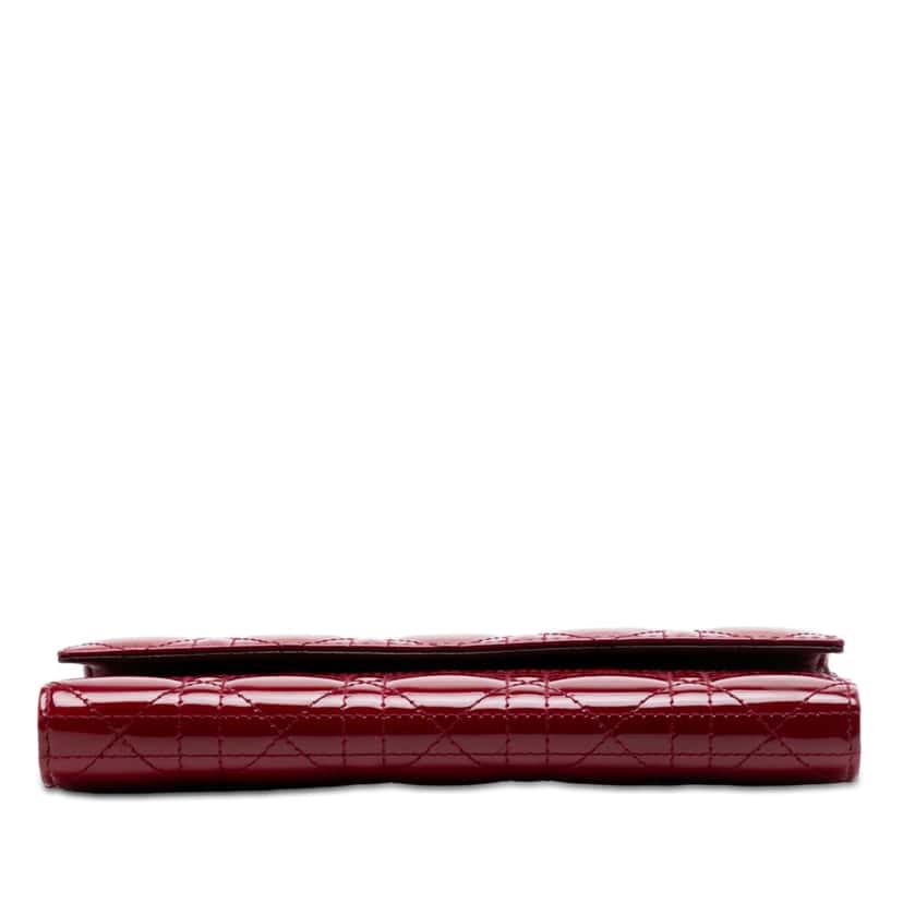 Dior Patent Cannage Lady Dior Wallet On Chain Red Leather Very good condition - Inside View